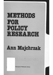 book Methods for Policy Research