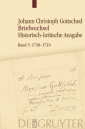 book Band 5 1738- Juni 1739, Unter Einschluß des Briefwechsels von Luise Adelgunde Victorie Gottsched