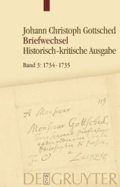 book Band 3 1734-1735, Unter Einschluß des Briefwechsels von Luise Adelgunde Victorie Gottsched