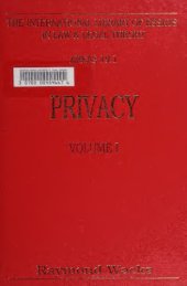 book Privacy Volume I: The Concept Of ’Privacy’