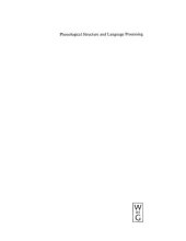 book Phonological structure and language processing: Cross-linguistic studies