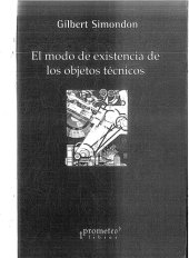 book El Modo de Existencia de Los Objetos Técnicos