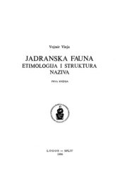 book Jadranska fauna: etimologija i struktura naziva