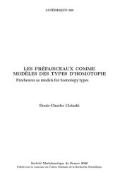 book Les Préfaisceaux Comme Modèles des Types d’Homotopie