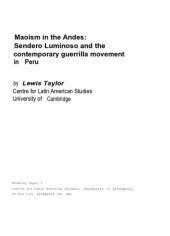 book Maoism in the Andes: Sendero Luminoso and the contemporary guerrilla movement in Peru