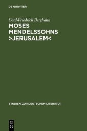 book Moses Mendelssohns ›Jerusalem‹: Ein Beitrag zur Geschichte der Menschenrechte und der pluralistischen Gesellschaft in der deutschen Aufklärung