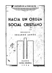 book Hacia un orden social cristiano