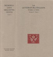 book La letteratura italiana. Storia e testi. Memorialisti dell'Ottocento