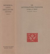 book La letteratura italiana. Storia e testi. Memorialisti dell'Ottocento