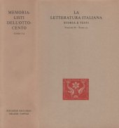 book La letteratura italiana. Storia e testi. Memorialisti dell'Ottocento