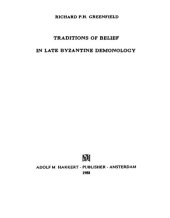 book Traditions of Belief in Late Byzantine Demonology