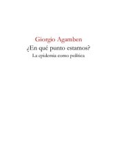 book ¿En qué punto estamos? La epidemia como política