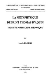 book La métaphysique de saint Thomas d'Aquin dans une perspective historique