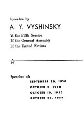 book Speeches at the Fifth Session of the General Assembly of the United Nations