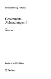 book Ferdinand Georg Frobenius - Gesammelte Abhandlungen I-III