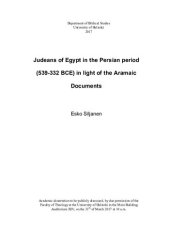 book Judeans of Egypt in the Persian period (539-332 BCE) in light of the Aramaic Documents