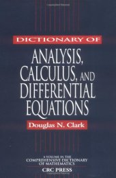 book Dictionary of Analysis, Calculus, and Differential Equations