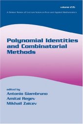 book Polynomial Identities And Combinatorial Methods