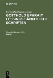 book Gotthold Ephraim Lessings sämmtliche Schriften: Band 7