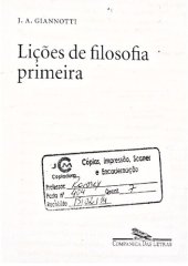 book Lições de Filosofia Primeira (apenas introdução, páginas 26-35)