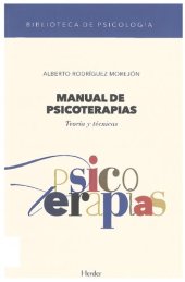 book Manual de psicoterapias: Teoría y técnicas