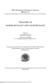 book Treatise on Marine Ecology and Paleoecology