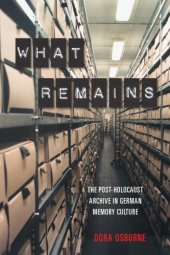 book What Remains: The Post-Holocaust Archive In German Memory Culture