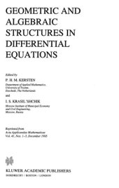 book Geometric and Algebraic Structures in Differential Equations