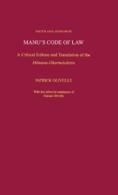 book Manu's code of law: a critical edition and translation of the Manava-Dharmasastra