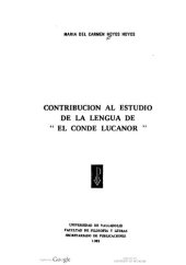 book Contribución al estudio de la lengua de "El Conde Lucanor"