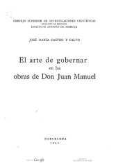 book El arte de gobernar en las obras de Don Juan Manuel.