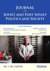 book Journal of Soviet and post-Soviet politics and society Vol. 1, No. 2 (2015)