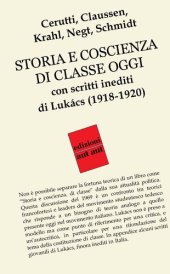 book Storia e coscienza di classe oggi. Con scritti inediti di Lukács (1918-1920)