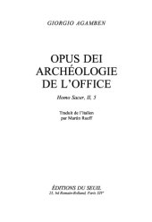 book Opus Dei: Archeologia dell'ufficio. Homo sacer, II, 5