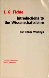 book Introductions to the Wissenschaftslehre and Other Writings (1797-1800)