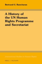 book A History of the UN Human Rights Programme and Secretariat