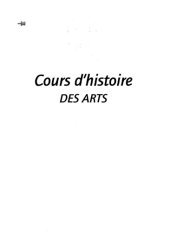 book Cours d'histoire des arts