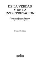 book De la verdad y la interpretación