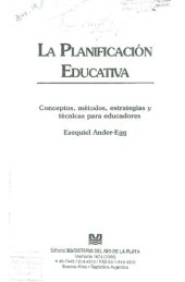 book La planificación educativa. Conceptos, métodos, estrategias y técnicas para educadores