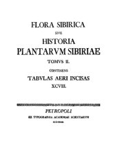 book Flora Sibirica sive Histiria Plantarum Sibireae