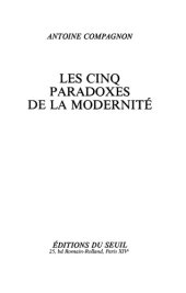 book Les Cinq Paradoxes de la modernité