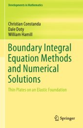 book Boundary Integral Equation Methods and Numerical Solutions Thin Plates on an Elastic Foundation