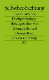 book Selbstbeobachtung Oswald Wieners Denkpsychologie