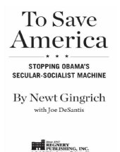 book To Save America: Stopping Obama's Secular-Socialist Machine