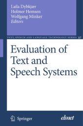 book Evaluation of text and speech systems