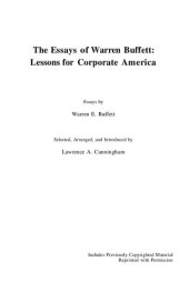 book The Essays of Warren Buffett: Lessons for corporate america