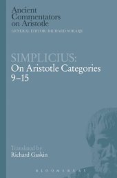 book Simplicius: on Aristotle categories 9-15