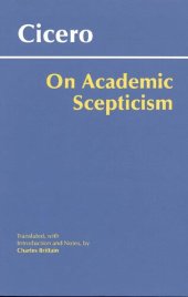 book On Academic Scepticism (Hackett Classics)