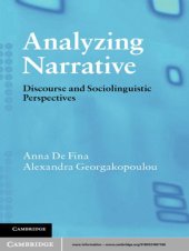 book Analyzing narrative: discourse and sociolinguistic perspectives