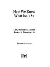 book How We Know What Isn't So